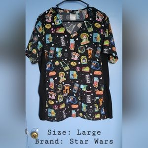 Star Wars Brand scrub top: Large/Black